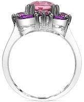 Multi-Gemstone Cluster Ring (3-7/8 ct. t.w.) in Sterling Silver