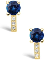 Macy's Sapphire ( Ct. t.w.) and Diamond (1/8 Stud Earrings