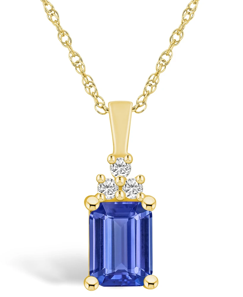 Macy's Tanzanite (1-5/8 Ct. t.w.) and Diamond (1/10 Pendant Necklace