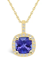 Macy's Tanzanite (-1/ Ct. t.w.) and Diamond (1/ Halo Pendant Necklace