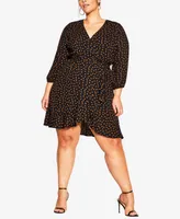 City Chic Plus Amber Frill Mini Dress