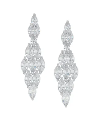 Macy's Fine Silver Plated Cubic Zirconia Chandelier Earrings