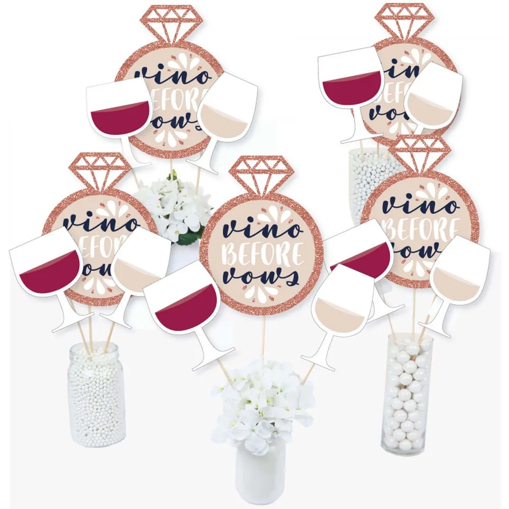 Big Dot of Happiness Bride Squad - Rose Gold Bridal Shower or Bachelorette  Party Centerpiece Sticks - Table Toppers - Set of 15