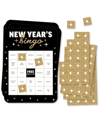 Hello New Year - Bar Bingo Cards and Markers - Nye Party Bingo Game - Set of 18