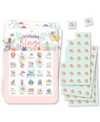 Let's Be Fairies Picture Cards & Markers Birthday Party Shaped Bingo Game 18 Ct