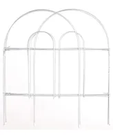 Origin Point Metal Garden Border Round Folding Fence, White 18In x 8Ft