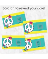 60's Hippie - 1960s Groovy Party Game Scratch Off Dare Cards - 22 Count