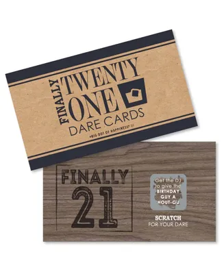 Finally 21 - 21st Birthday - Birthday Party Game Scratch Off Dare Cards - 22 Ct