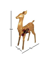 Good Tidings Shiny Gold Doe Deer Christmas Decoration Statue, 39"