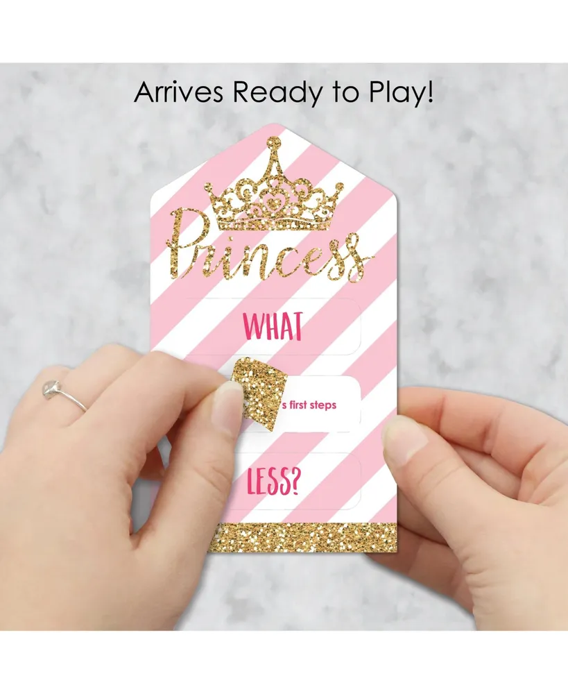 Little Princess Crown - Party Game Cards - Conversation Starters Pull Tabs 12 Ct