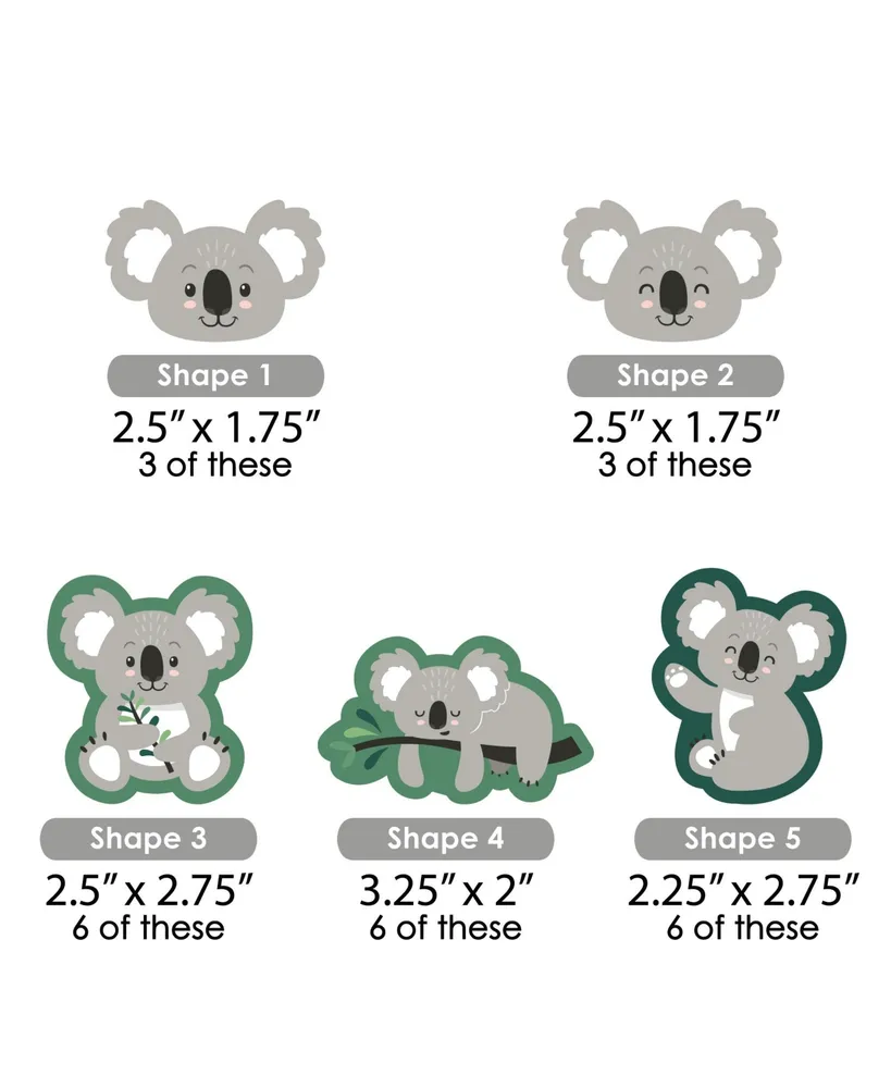 Koala Cutie Bear Birthday Party & Baby Shower Striped Decorative Straws 24 Ct