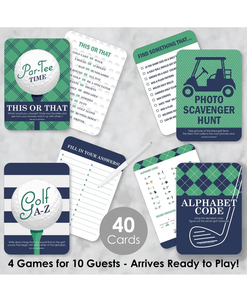 Par-Tee Time Golf 4 Retirement Party Games 10 Cards Each Gamerific Bundle