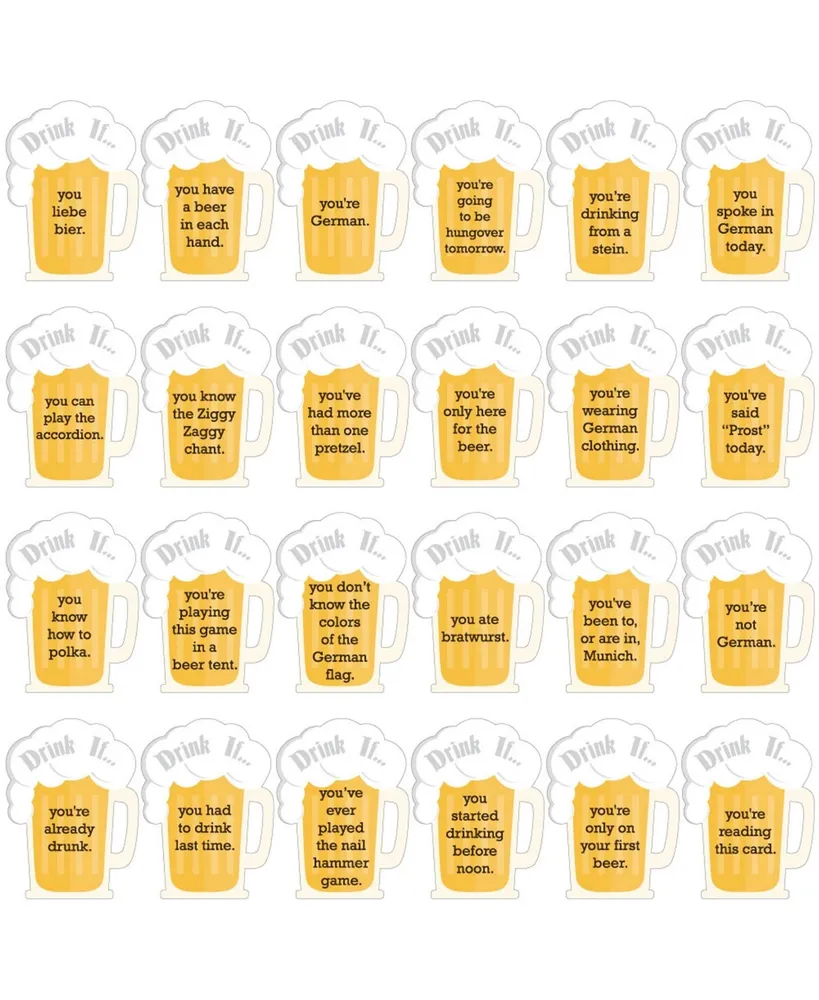 Big Dot of Happiness Drink If Game - Oktoberfest - Beer Festival Game - 24 Count