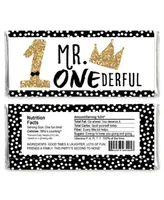 1st Birthday Little Mr. Onederful Candy Bar Wrapper Birthday Party Favors 24 Ct