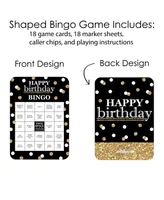 Big Dot of Happiness Adult Happy Birthday Gold Find the Guest Bingo Cards & Markers Bingo Game 18 Ct