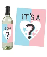Baby Gender Reveal - Party Decorations - Wine Bottle Label Stickers - Set of 4