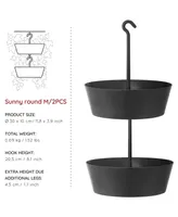 Tree Nest Sunny Hanging Two-Tier Planter Round Anthracite - 12 Inch D