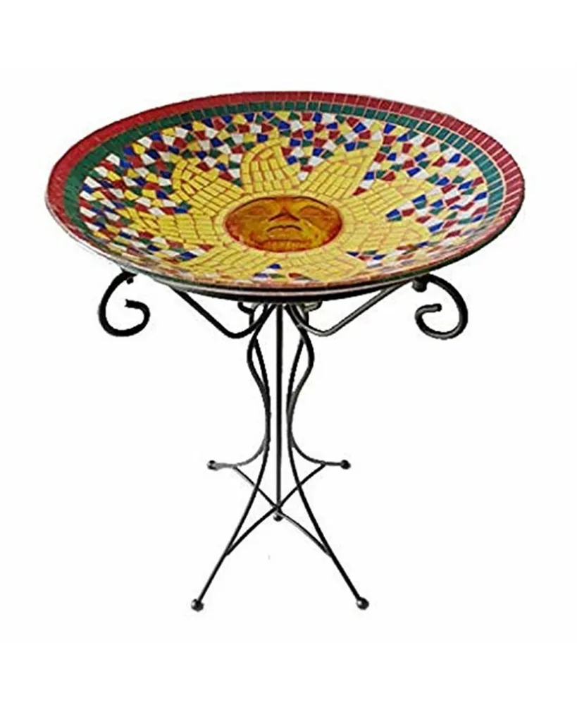 Gardeners Select Mosaic Glass Bird Bath and Stand