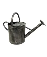 Gardener Select Vertical Lines Metal Watering Can Black Wash 2.5 Gal