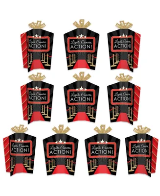 Red Carpet Hollywood - Table Decor - Movie Night Fold & Flare Centerpieces 10 Ct