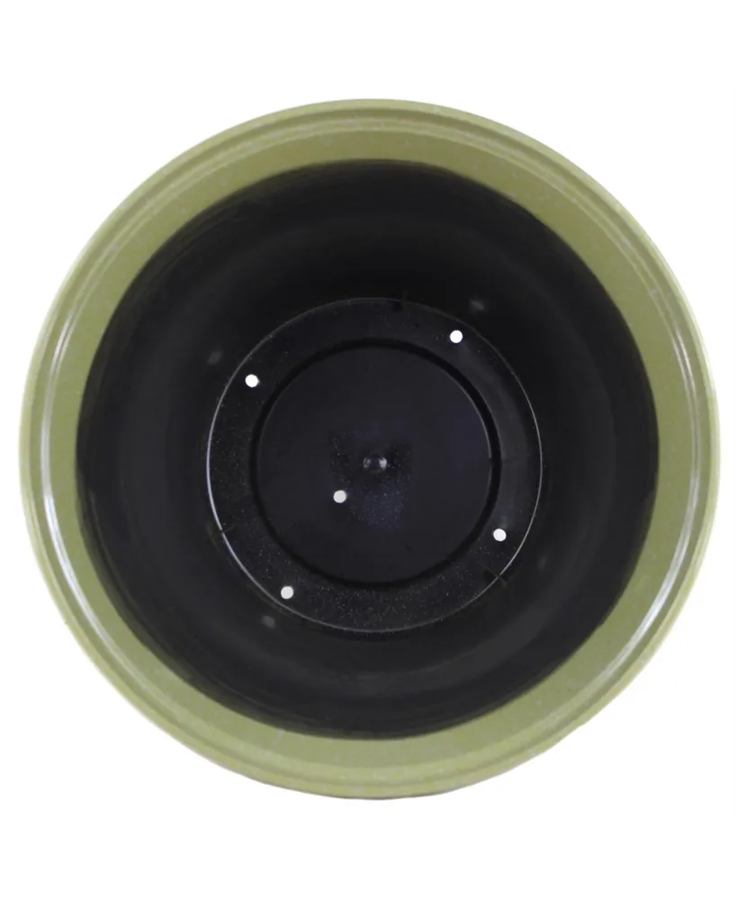 Garden Elements Logo Large Plastic Modern Planter Lime Green 14.75 Inches