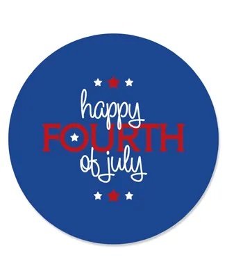 4th of July - Independence Day Circle Sticker Labels - 24 Count