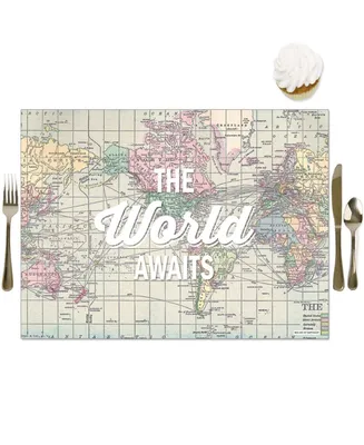 World Awaits - Party Table Decorations - Travel Themed Party Placemats - 16 Ct