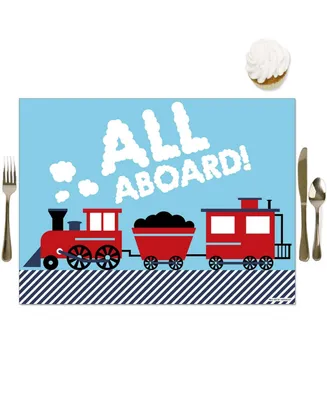 Railroad Party Crossing - Party Table Decorations - Train Party Placemats 16 Ct