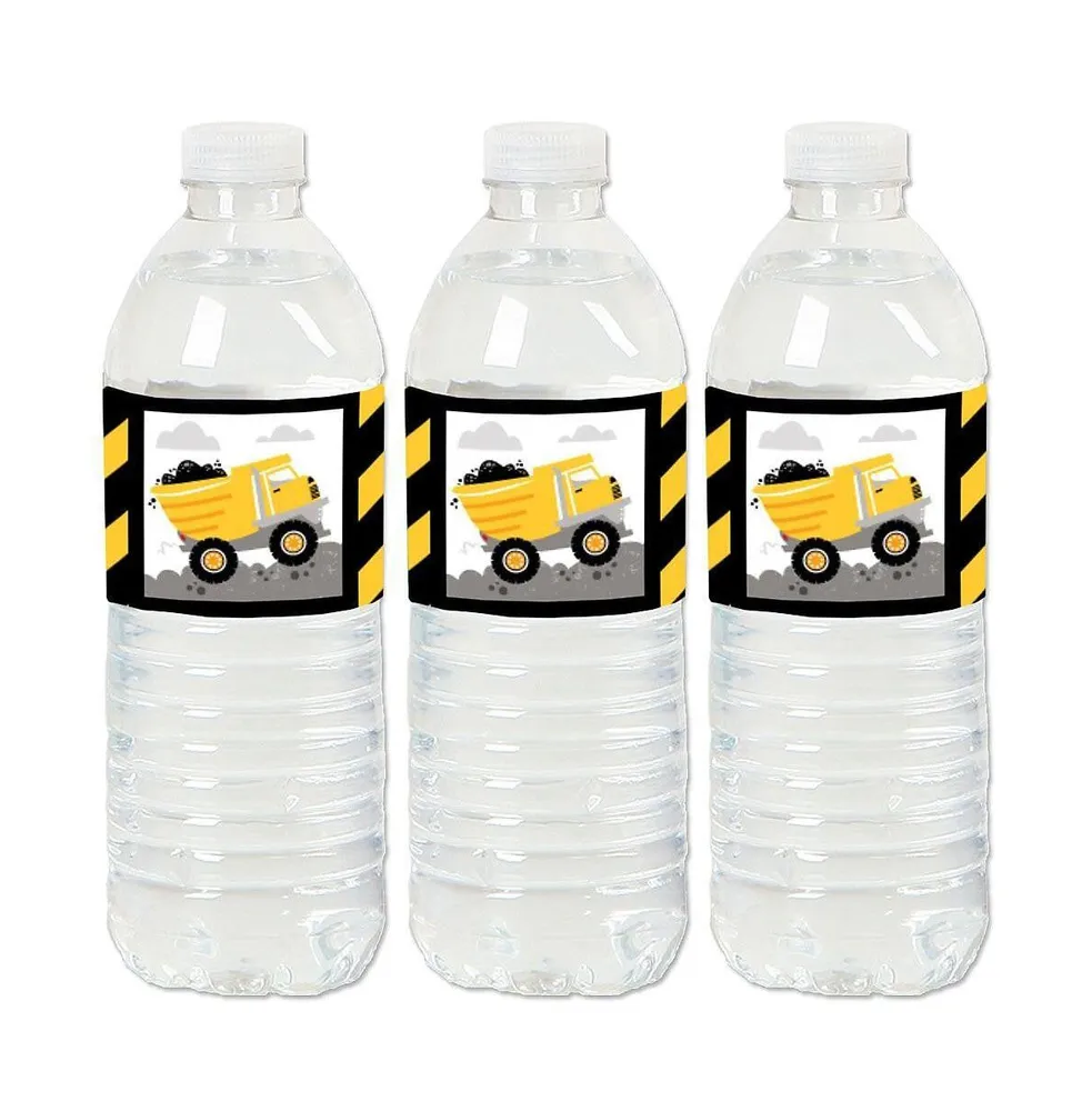 Big Dot of Happiness - Smash and Crash - Monster Truck - Boy Birthday Party Water Bottle Sticker Labels - Set of 20