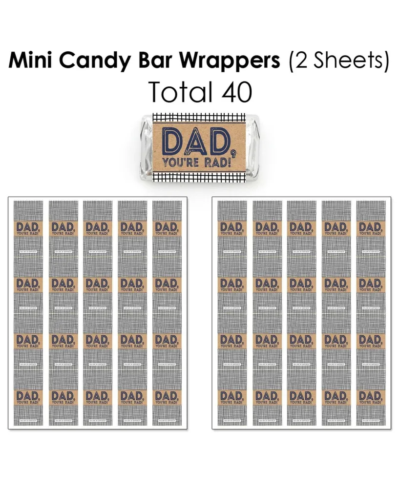 My Dad is Rad - Father's Day Candy Favor Sticker Kit - 304 Pcs