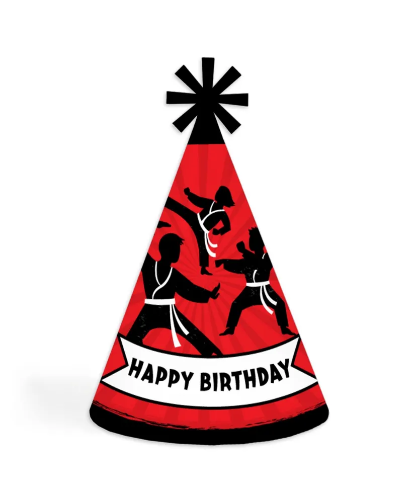 Karate Master - Cone Happy Birthday Party Hats Standard Size 8 Count