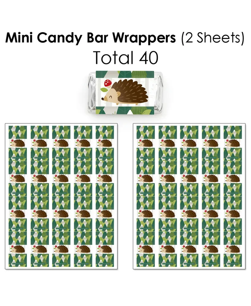 Forest Hedgehogs - Birthday Party or Baby Shower Candy Favor Sticker Kit 304 Pc
