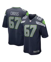 Men's Nike Charles Cross College Navy Seattle Seahawks 2022 Nfl Draft First Round Pick Game Jersey