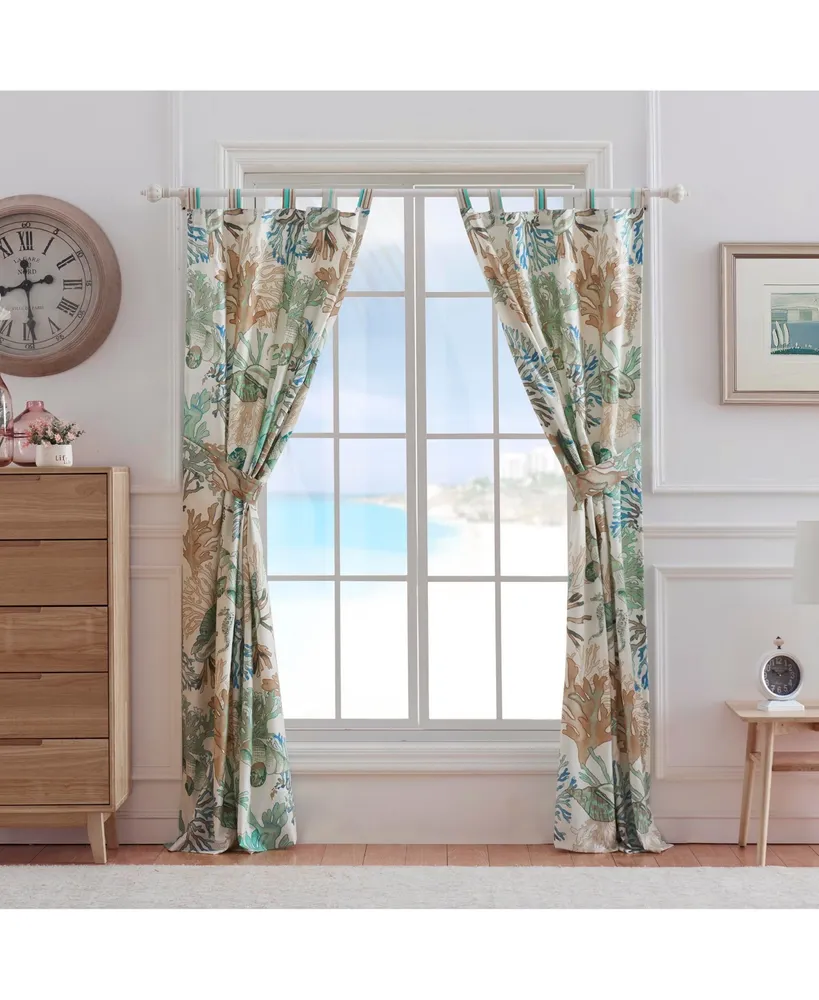 Greenland Home Fashions Atlantis Jade Window Panel Pair - 84" x 84"