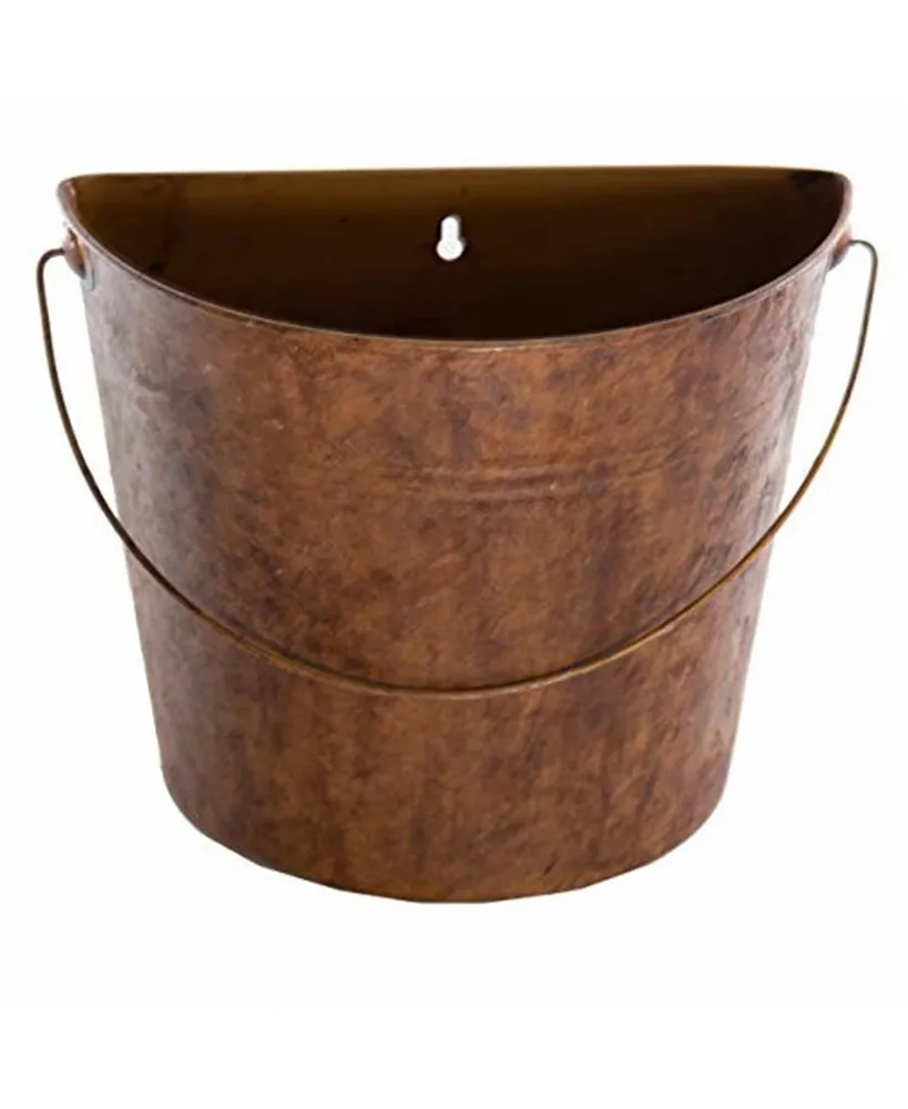 Gardener's Select Farmhouse Collection Half Round Wall Bucket, Rusty