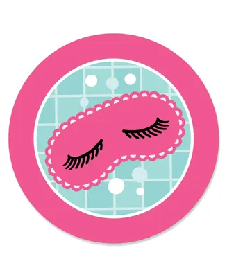 Spa Day - Girls Makeup Party Circle Sticker Labels - 24 Count