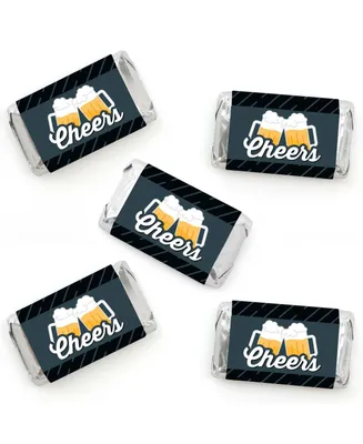 Cheers & Beers Happy Birthday - Mini Candy Bar Wrapper Party Favors - 40 Ct