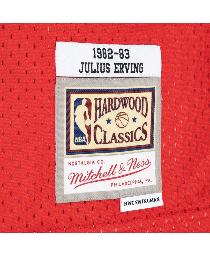 Men's Mitchell & Ness Julius Erving Royal, Red Philadelphia 76ers Hardwood Classics 1982-83 Split Swingman Jersey