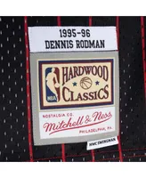 Men's Mitchell & Ness Dennis Rodman Red, Black Chicago Bulls Hardwood Classics 1995-96 Split Swingman Jersey