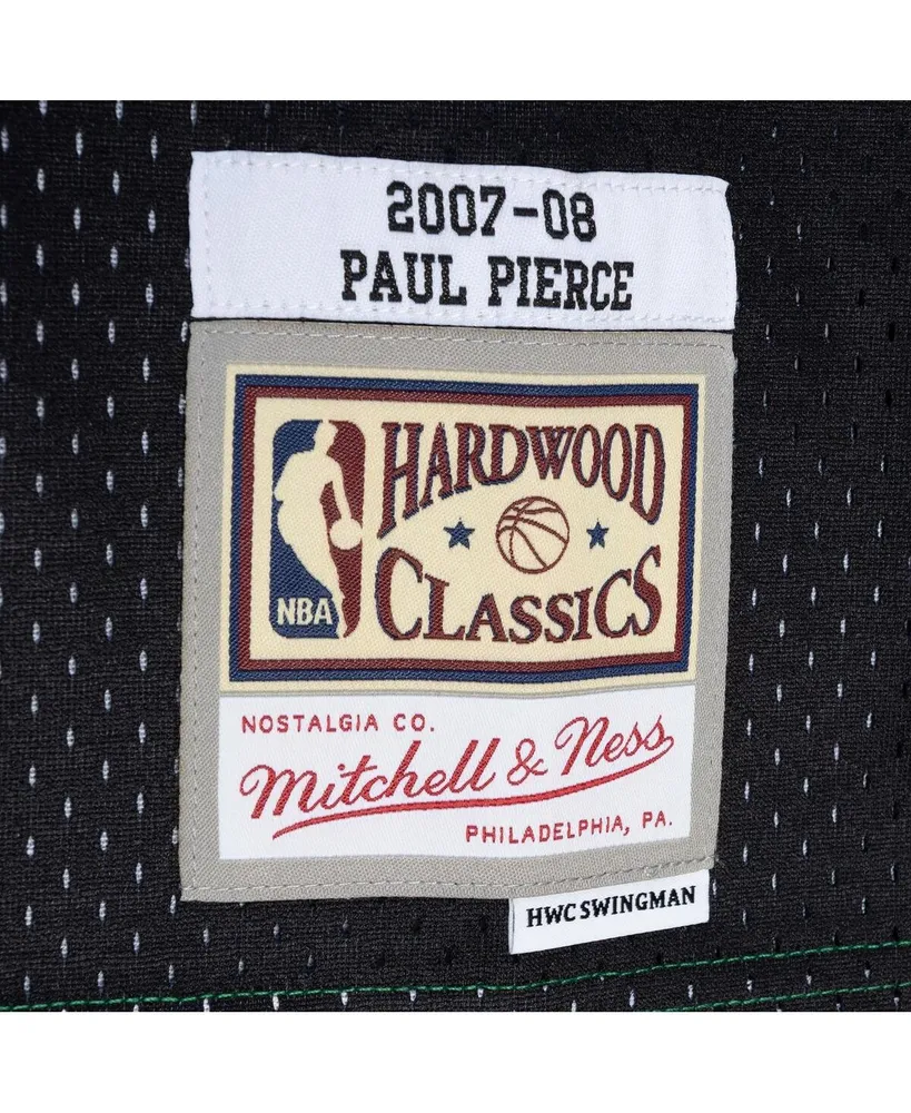 Men's Mitchell & Ness Paul Pierce Black, Kelly Green Boston Celtics Hardwood Classics 2007-08 Split Swingman Jersey