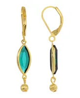 2028 Women's Gold-Tone Crystal Oval Drop Earrings