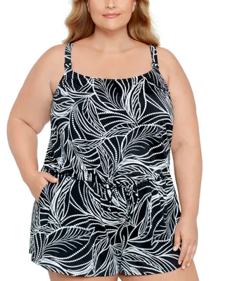 Swim Solutions Plus Tummy Control Romper, Created For Macy's