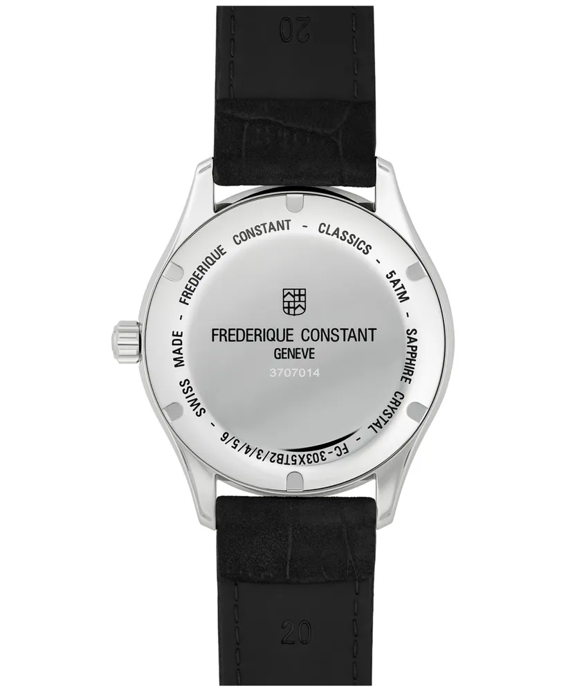 Frederique Constant Men's Swiss Automatic Classic Index Leather Strap Watch 40mm