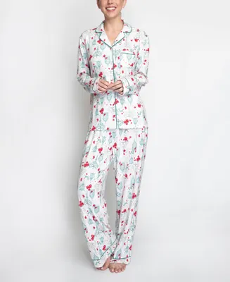 Hanes Women's Butter Knit Holiday Cardinal Pajama Set, 2 Piece