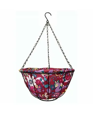 Gardener's Select Hanging Basket with Fabric Coco Liner Red Purple, 12
