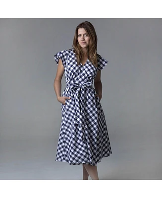 Hope & Henry Women's Short Sleeve Wrap Dress