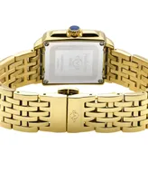 GV2 by Gevril Women's Padova Gemstone Swiss Quartz Diamond Accent Ion Plating Gold-Tone Stainless Steel Bracelet Watch 27mm x 30mm