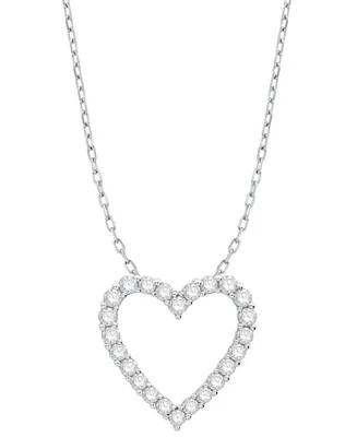 Diamond Heart 18" Pendant Necklace (1 ct. t.w.) in 14k White Gold
