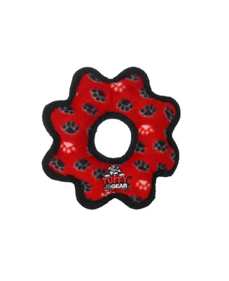 Tuffy Jr Gear Ring Red Paw, Dog Toy