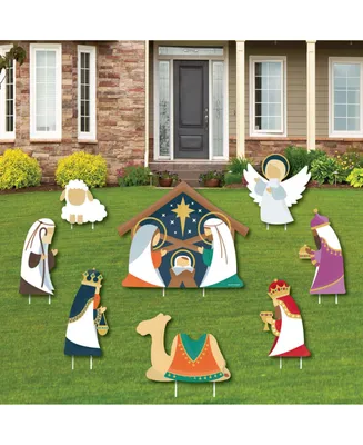 Big Dot of Happiness Holy Nativity - Outdoor Lawn Decorations - Religious Christmas Signs - Set of 8